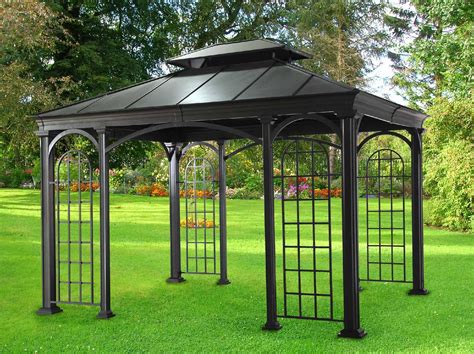 metal patio gazebo attached to house|metal framed gazebos for garden.